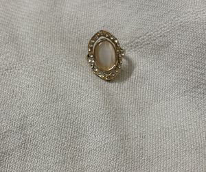 Gold-Plated Artificial Stones Studded Ring