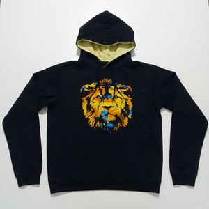 Lion Print Black Hoodie