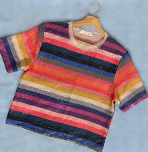 Sequin Striped T-Shirt