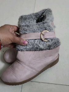 Cute Pink Winter Boots with Fur