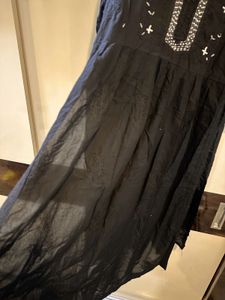 Black Embroidered Kurta With Bottom