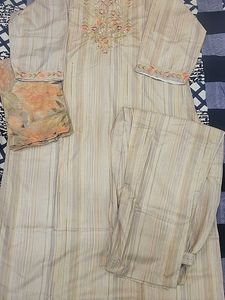 Beautiful 3xl Multi Colour Suit With Organza Dupat