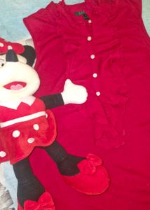 Red Ruffled Top