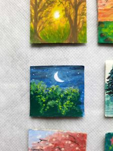 6 Mini Paintings For Decoration