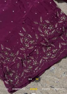 Maroon Embroidered Kurta Set