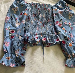 Floral Print Ruffle Top