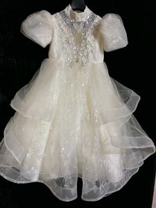 Sparkly White Tulle Flower Girl Dress