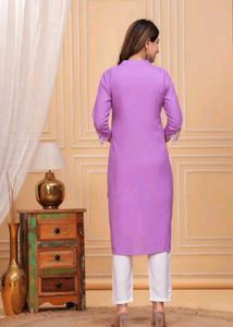 Lavender Embroidered Kurta Set