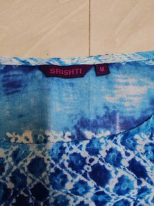 Blue Cold Shoulder Top
