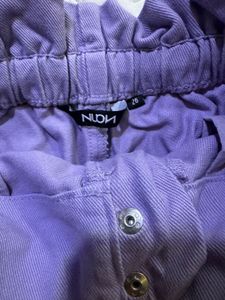 Lavender Colour Cargo Pants