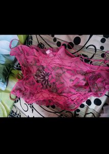 Pink Floral Embroidered Lingerie