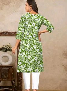 Green Floral Kurta