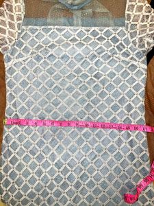 Powder Blue Elegance Mesh Lace Dress
