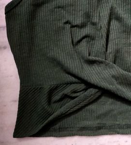 Olive Green Twist-Front Tank