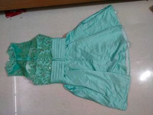 Aqua Embellished Party Dress