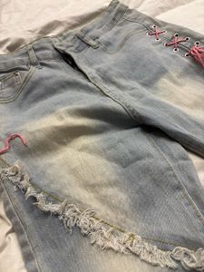 Lace Up Flared Jeans
