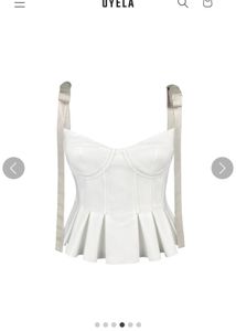 White Tie Shoulder Corset Top