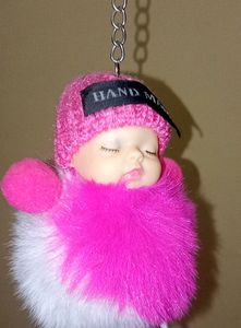 Pink And White Doll Keychainy💞