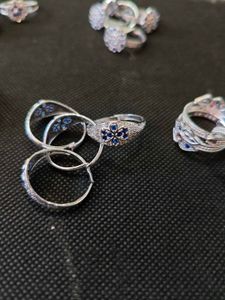 Blue AD Pure Silver Toe Ring
