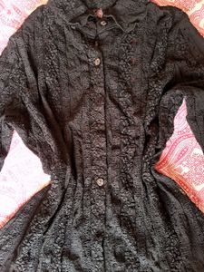 Black Lace Button-Up Top😻🎀💗🖤