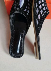 Embellished Black Flats