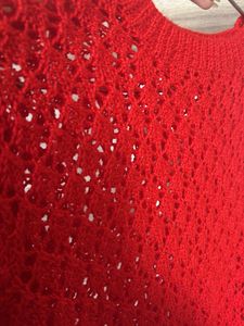 Beautiful Red Crochet Knit Top