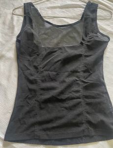 Black Mesh Panel Tank Top