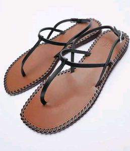 Zara Leather Lace-Up Sandals