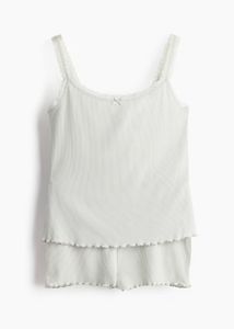 H&amp;M Ribbed Lace Nightsuit - Top &amp; Shorts