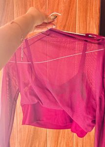 Purple Mesh Top