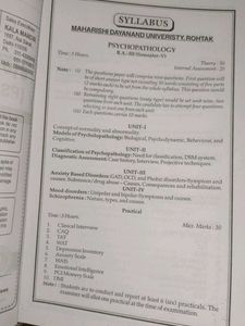 Psycho Pathology - B.A. III