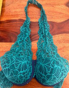 Greenish Blue Halter neck Bra