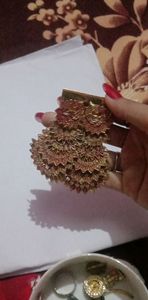 nice earings red and gold colour in party wear