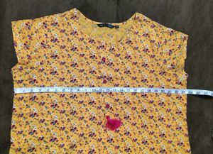 Yellow Printed Kurta
