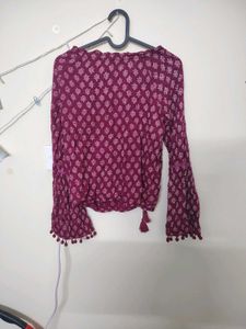 Burgundy Boho Blouse
