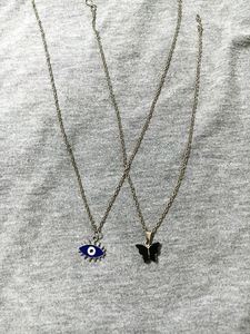 Evileye,Butterfly Necklace And Two Pair Earring Co