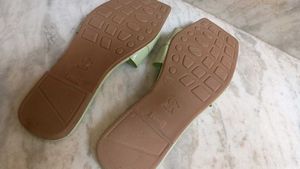 Green Woven Flat Sandals