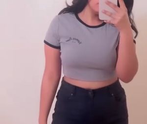 Cute Cropped Ringer T-Shirt With Freebie Ur Choice