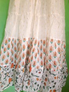 Tiered White Print Dress