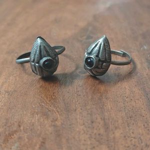 Oxidized Silver Toe Rings