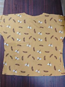Cute Butterfly Print Yellow Crop Top