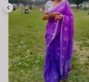 Elegant Purple Cotton Saree with blouse