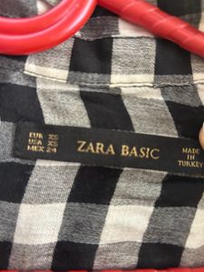 Zara Brand - Black And White Checkered Shirt