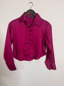 Magenta Satin Shirt