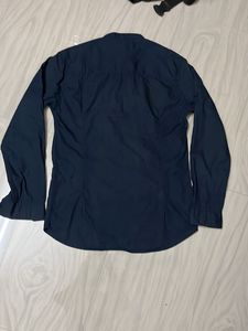 Black Band Collar Shirt