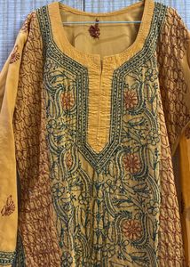 Women Lakhnavi Chikan Kurta