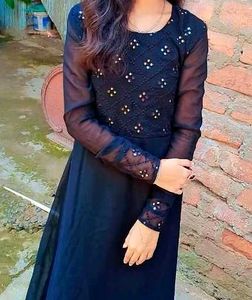 Elegant Black Sheer Sleeve Maxi Dress