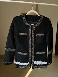 Exquisite Black Beaded &amp; Fringed Statement Blazer