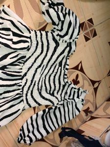 Zebra Print Long Sleeve Top