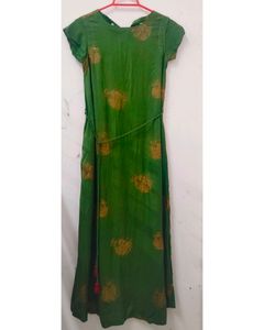 Max Women Green Gown Dress With Waist Tie Up